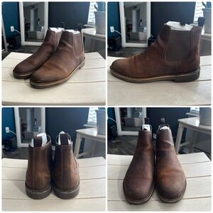Clarks Bushacre Hill Chelsea Boot Beeswax Leather Boots Size 11M Brown Preowned